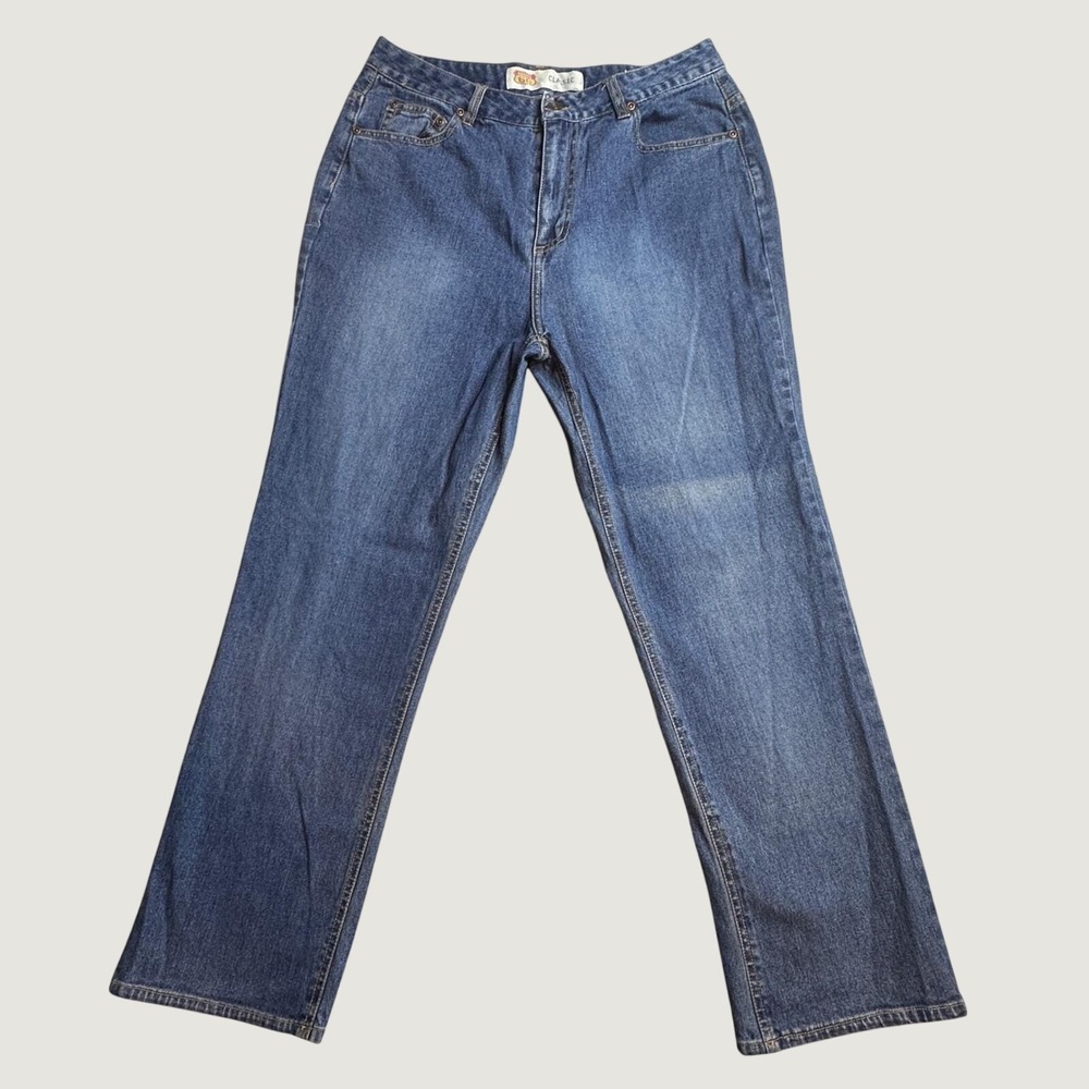 Route 66 Jeans Womens 12S Classic Blue Straight Leg Stretch Denim Medium Wash